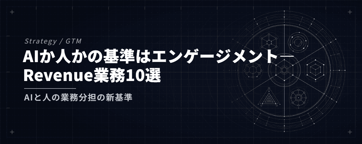 AIか人かの基準はエンゲージメント―Revenue業務10選 — AIと人の業務分担の新基準