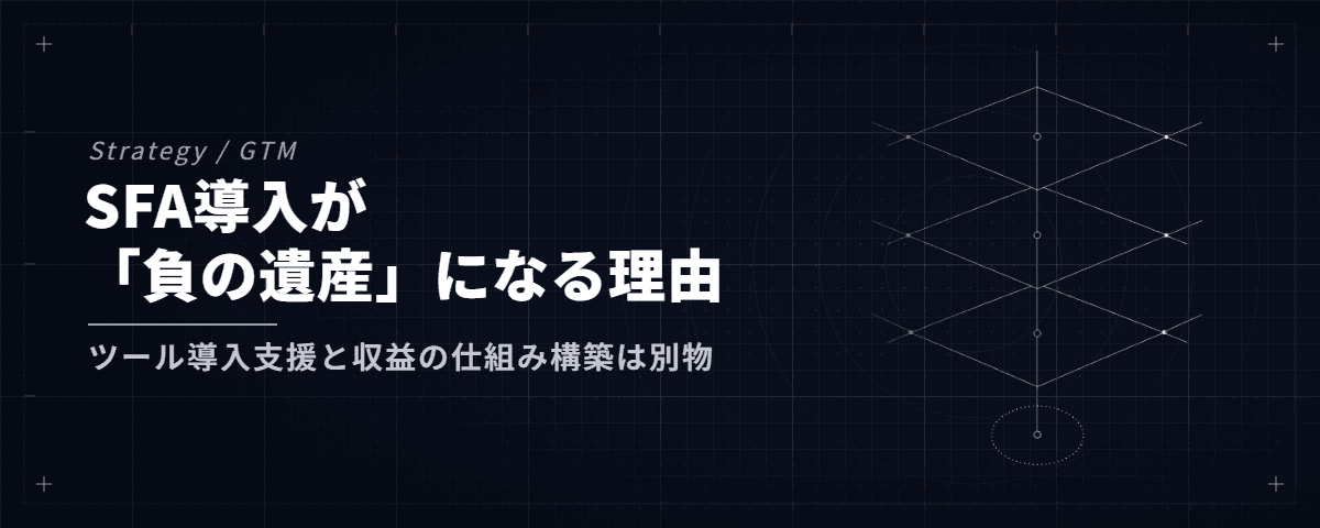 SFA導入が「負の遺産」になる理由 — ツール導入支援と収益の仕組み構築は別物