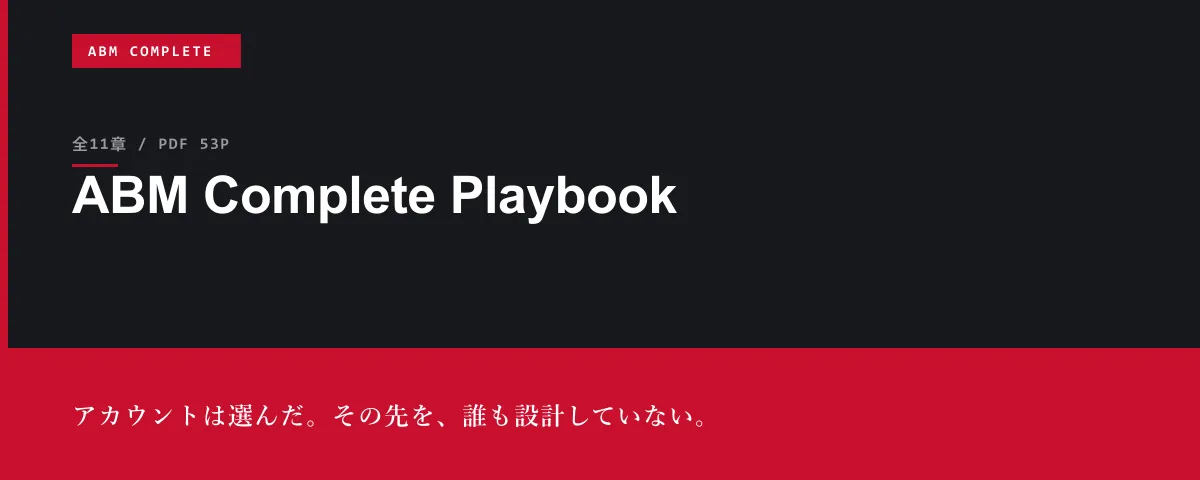 ABM Complete Playbook ― アカウントは選んだ。その先を、誰も設計していない。