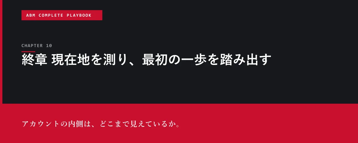 ABM Complete Playbook 第10章 終章 現在地を測り、最初の一歩を踏み出す
