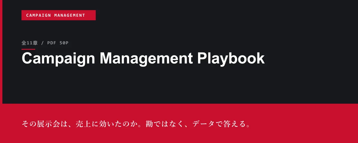 Campaign Management Playbook ― その展示会は、売上に効いたのか。勘ではなく、データで答える。