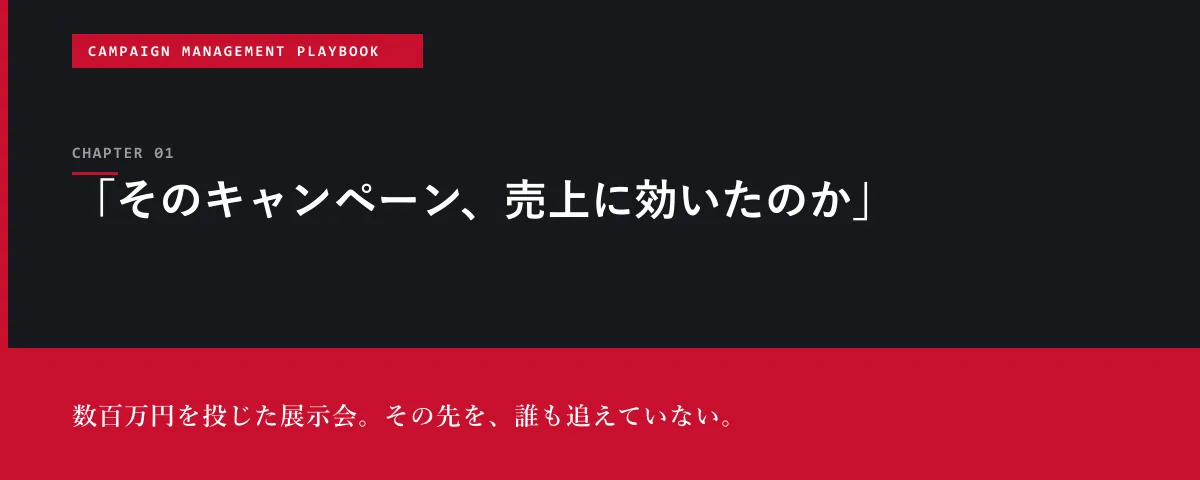 Campaign Management Playbook 第1章 「そのキャンペーン、売上に効いたのか」