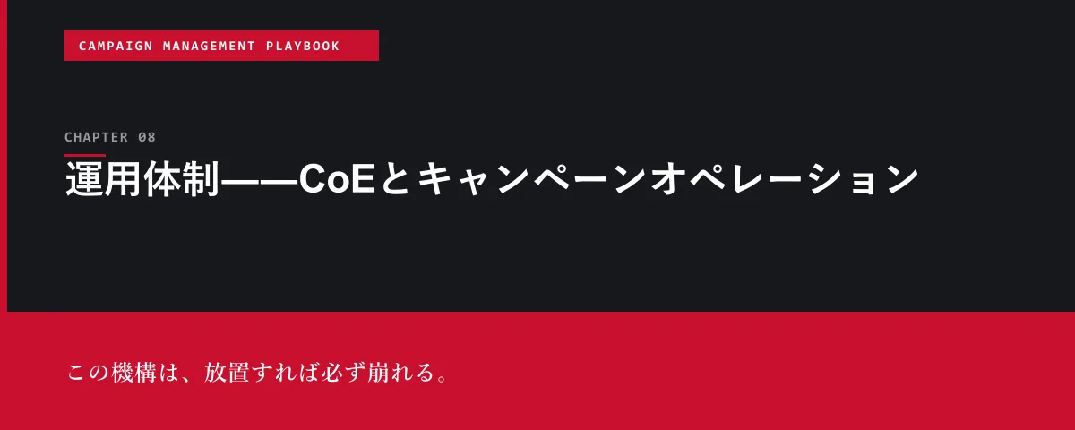 Campaign Management Playbook 第8章 運用体制――CoEとキャンペーンオペレーション